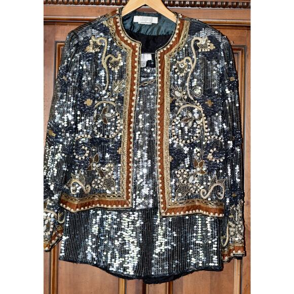 Judith Ann Creations for I Magnin Haute Couture 100% Silk 3pc Skirt Suit Size M - Picture 16 of 16